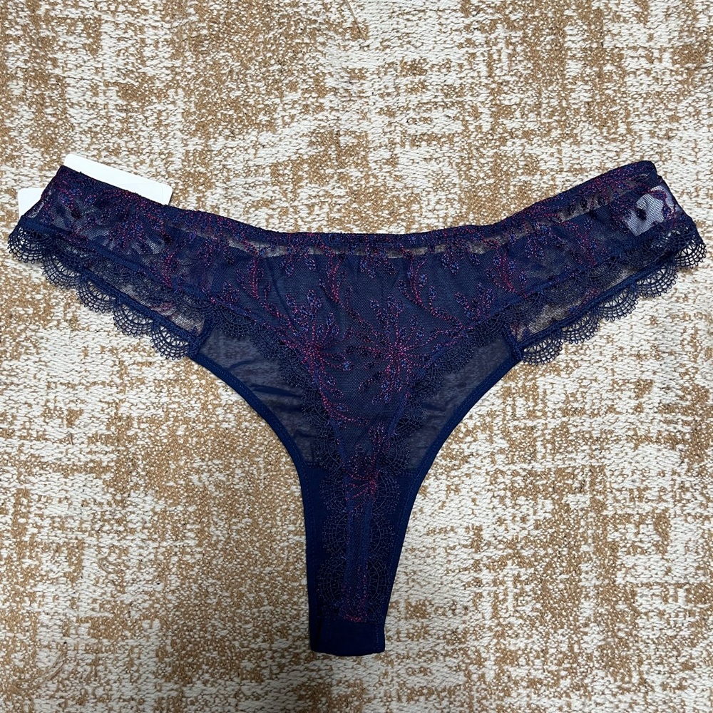 NWT Simone Perele Singuliere Tanga - Midnight Blue 3(M) - Picture 3 of 7